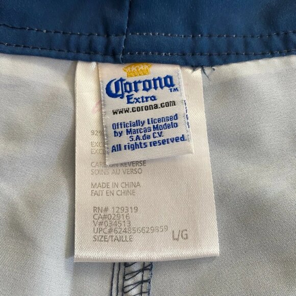 Corona Extra Swim Trunks Shorts Beach Palm All Over Print Men Size L With Defect - Picture 5 of 7